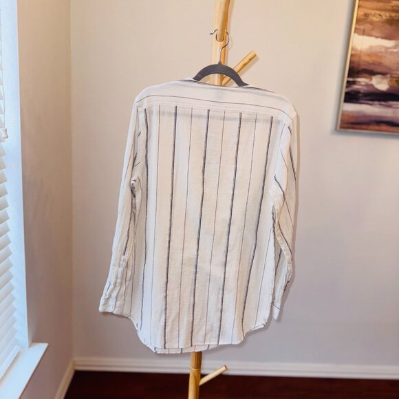 Zara Man Sheer Striped Long Sleeve Shirt – Size Medium - Picture 3 of 3